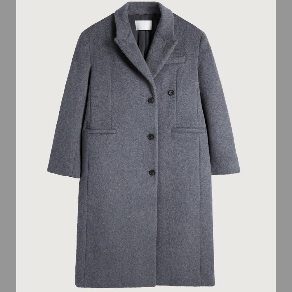 Grey Wool Blend Coat